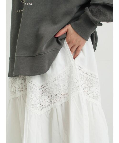 Samansa Mos2(サマンサ モスモス)の「柄アソートティアードレーススカート(スカート・レディース・ミント/オフホワイト/ブラック・F)」の11枚目の写真