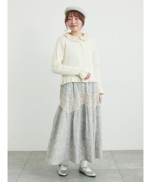 Samansa Mos2(サマンサ モスモス)の「柄アソートティアードレーススカート(スカート・レディース・ミント/オフホワイト/ブラック・F)」の20枚目の写真