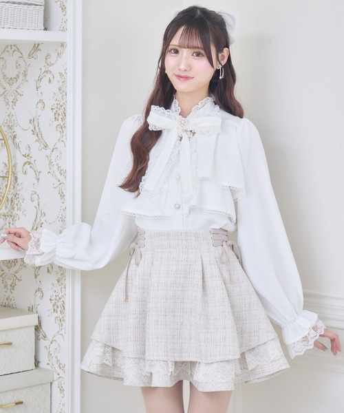 couture BY ROJITA(クチュールバイロジータ)の「2段ティアードブラウス(シャツ/ブラウス・レディース・ホワイト/ブラック/ピンク・FREE)」の7枚目の写真