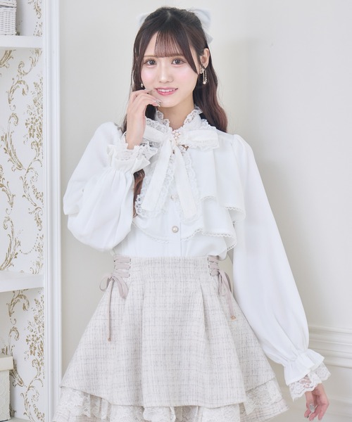 couture BY ROJITA(クチュールバイロジータ)の「2段ティアードブラウス(シャツ/ブラウス・レディース・ホワイト/ブラック/ピンク・FREE)」の4枚目の写真
