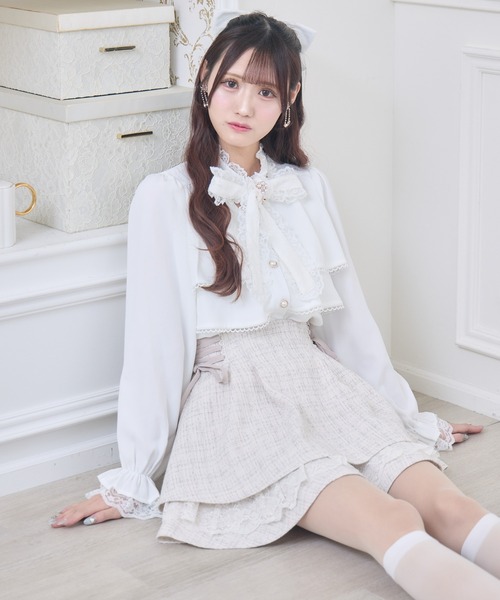 couture BY ROJITA(クチュールバイロジータ)の「2段ティアードブラウス(シャツ/ブラウス・レディース・ホワイト/ブラック/ピンク・FREE)」の8枚目の写真