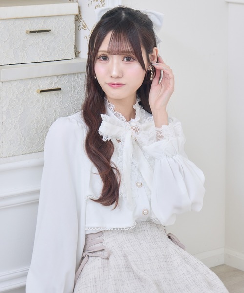 couture BY ROJITA(クチュールバイロジータ)の「2段ティアードブラウス(シャツ/ブラウス・レディース・ホワイト/ブラック/ピンク・FREE)」の9枚目の写真