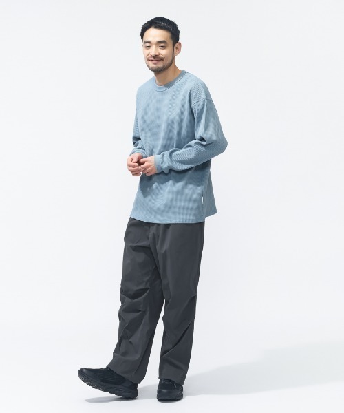 TIGORA(ティゴラ)の「ティゴラ TIGORA ワッフルロングTシャツ(Tシャツ/カットソー・メンズ・サックスブルー・S/M/L/LL/3L)」の4枚目の写真