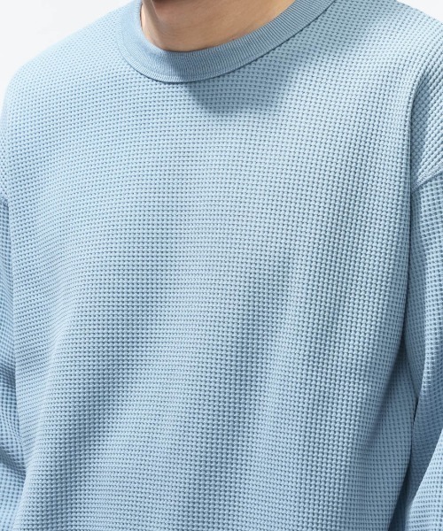 TIGORA(ティゴラ)の「ティゴラ TIGORA ワッフルロングTシャツ(Tシャツ/カットソー・メンズ・サックスブルー・S/M/L/LL/3L)」の5枚目の写真