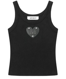 MUCENT（ムセント）の「◇MUCENT◇ブランド直輸入正規品 ディオン メタル ロゴ ハート パッチ ノースリーブ DYON METAL LOGO HEART PATCH SLEEVELESS（タンクトップ）」