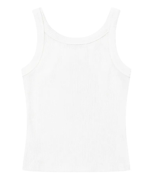 MUCENT(ムセント)の「◇MUCENT◇ブランド直輸入正規品/ディオン メタル ロゴ ハート パッチ ノースリーブ DYON METAL LOGO HEART PATCH SLEEVELESS(タンクトップ・レディース・ブラック/ホワイト・FREE)」の4枚目の写真