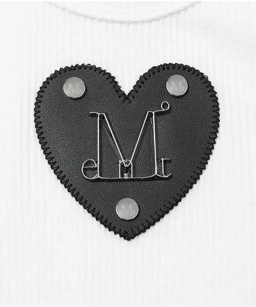 MUCENT(ムセント)の「◇MUCENT◇ブランド直輸入正規品/ディオン メタル ロゴ ハート パッチ ノースリーブ DYON METAL LOGO HEART PATCH SLEEVELESS(タンクトップ・レディース・ブラック/ホワイト・FREE)」の7枚目の写真