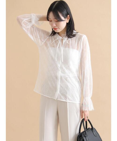 sm2rhythm（サマンサモスモスリズム）の「レースボウタイブラウス（シャツ/ブラウス・レディース・ブラック/オフホワイト・F）」の17枚目の写真