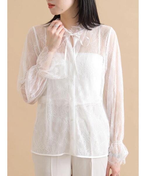 sm2rhythm（サマンサモスモスリズム）の「レースボウタイブラウス（シャツ/ブラウス・レディース・ブラック/オフホワイト・F）」の20枚目の写真