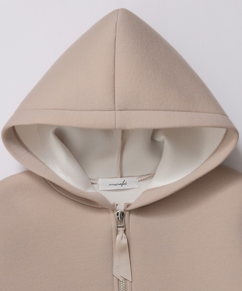 MERAKI（メラキ）の「ボンディングギャザーフレアパーカー（パーカー・レディース・ブラック/ベージュ・FREE）」の11枚目の写真