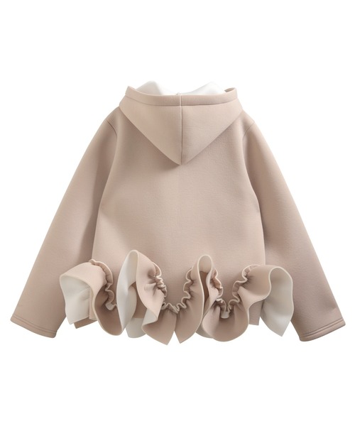 MERAKI（メラキ）の「ボンディングギャザーフレアパーカー（パーカー・レディース・ブラック/ベージュ・FREE）」の10枚目の写真