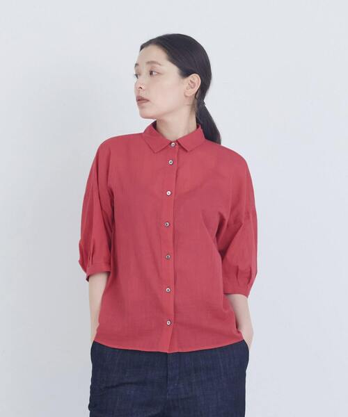 ADIEU TRISTESSE(アデュートリステス)の「【6月ベストセラーブランド内5位】スモールカラーシャツ(シャツ/ブラウス・レディース・ベージュ系その他/レッド/チェック・38)」の3枚目の写真