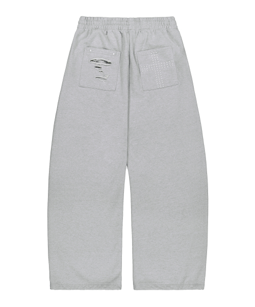 ROCKCAKE(ロックケーキ)の「Cross Hotfix Damage Jogger - Gray(スウェットパンツ・レディース・その他・SMALL/X-SMALL)」の3枚目の写真