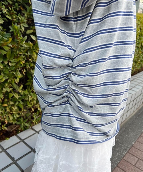 WC(ダブル シー)の「レースパイピングオフショルビッグT(Tシャツ/カットソー・レディース・アイボリー/グレー・FREE)」の6枚目の写真