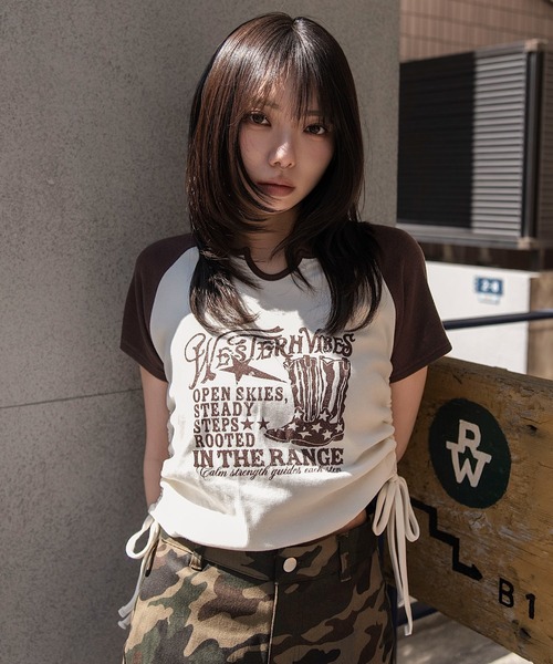 WEGO(ウィゴー)の「WEGO/【26年春新作】キーネックサイドレースアップちびT(Tシャツ/カットソー・レディース・その他3/その他2/その他1/その他4/その他7/その他6/その他5/その他8/その他9・FREE)」の7枚目の写真