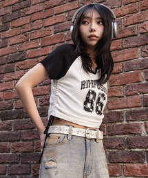 WEGO/【26年春新作】キーネックサイドレースアップちびT