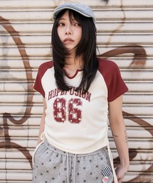 WEGO | WEGO/【26年春新作】キーネックサイドレースアップちびT(Tシャツ/カットソー)