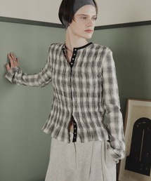 Aunt Marie's | シャーリングチェックトップス(シャツ/ブラウス)