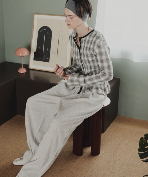 Aunt Marie's（アントマリーズ）の「シャーリングチェックトップス（シャツ/ブラウス・レディース・ネイビー/アイボリー・FREE）」の11枚目の写真