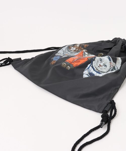 SITRY(シトリー)の「Cat Print Knapsack/猫 アニマル プリント ナップサック メンズ レディース(バックパック/リュック・レディース・カラフル/チャコール/アイボリー・FREE)」の17枚目の写真