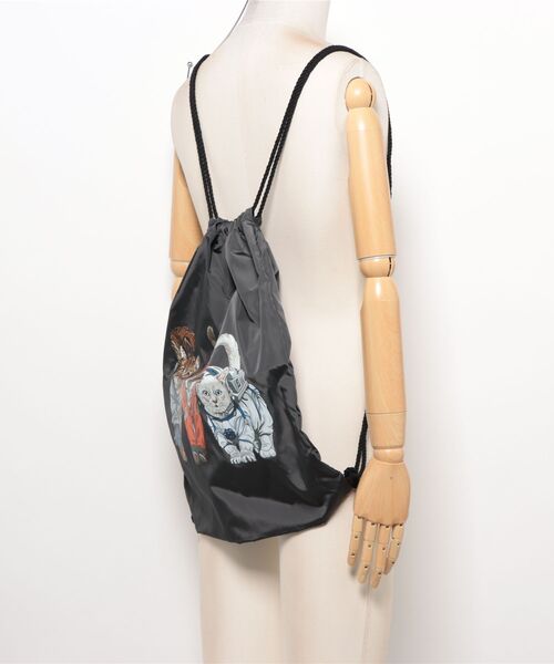 SITRY(シトリー)の「Cat Print Knapsack/猫 アニマル プリント ナップサック メンズ レディース(バックパック/リュック・レディース・カラフル/チャコール/アイボリー・FREE)」の21枚目の写真