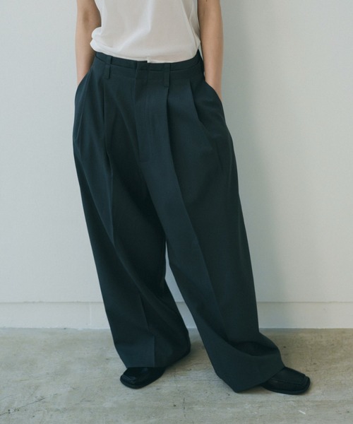 lit（リット）の「Double Belt Pants（その他パンツ・レディース・チャコールグレー/ベージュ・38/36）」の2枚目の写真