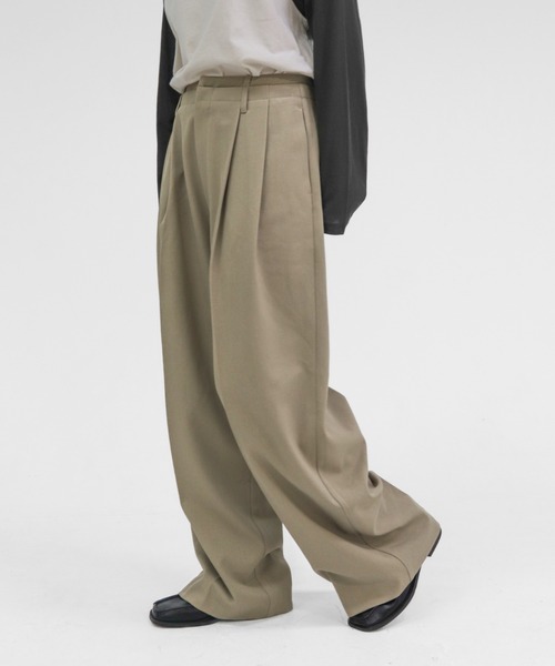 lit（リット）の「Double Belt Pants（その他パンツ・レディース・チャコールグレー/ベージュ・38/36）」の3枚目の写真