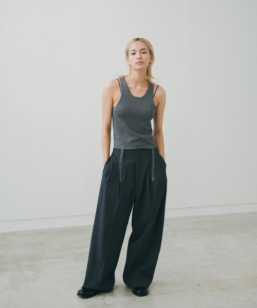 lit（リット）の「Double Belt Pants（その他パンツ・レディース・チャコールグレー/ベージュ・38/36）」の22枚目の写真