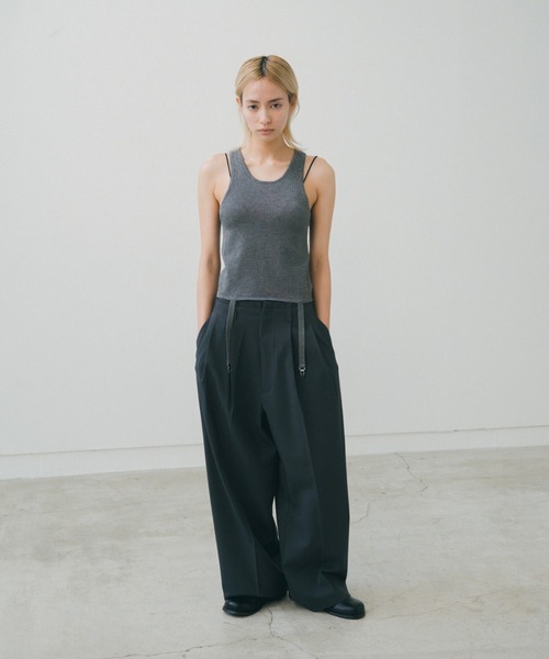 lit（リット）の「Double Belt Pants（その他パンツ・レディース・チャコールグレー/ベージュ・38/36）」の20枚目の写真