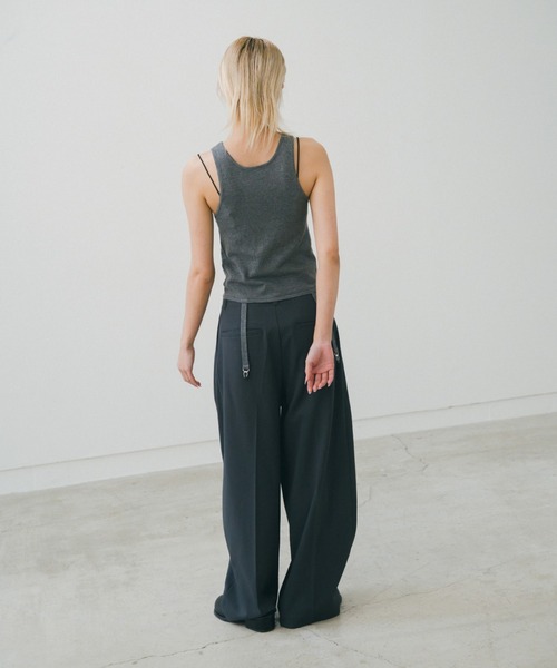 lit（リット）の「Double Belt Pants（その他パンツ・レディース・チャコールグレー/ベージュ・38/36）」の21枚目の写真