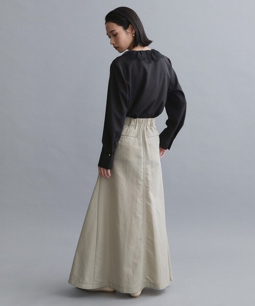 OPAQUE.CLIP(オペークドットクリップ)の「【es】ヒゲレースVネックブラウス【洗濯機OK】(シャツ/ブラウス・レディース・ブラック/ベージュ・36/38/40)」の5枚目の写真