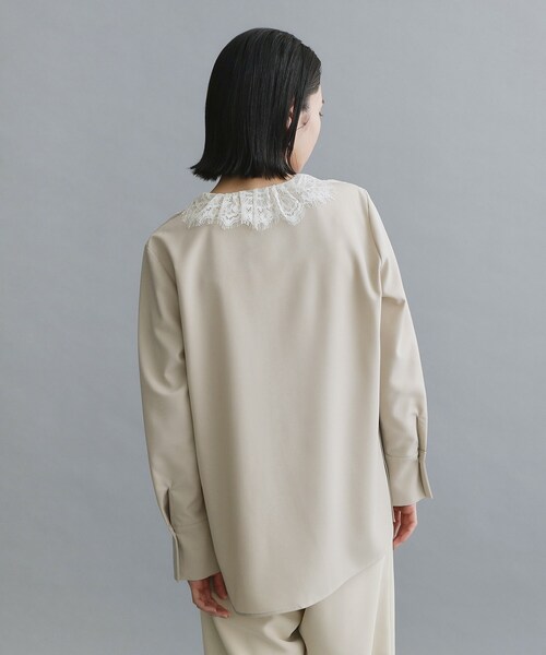 OPAQUE.CLIP(オペークドットクリップ)の「【es】ヒゲレースVネックブラウス【洗濯機OK】(シャツ/ブラウス・レディース・ブラック/ベージュ・36/38/40)」の13枚目の写真