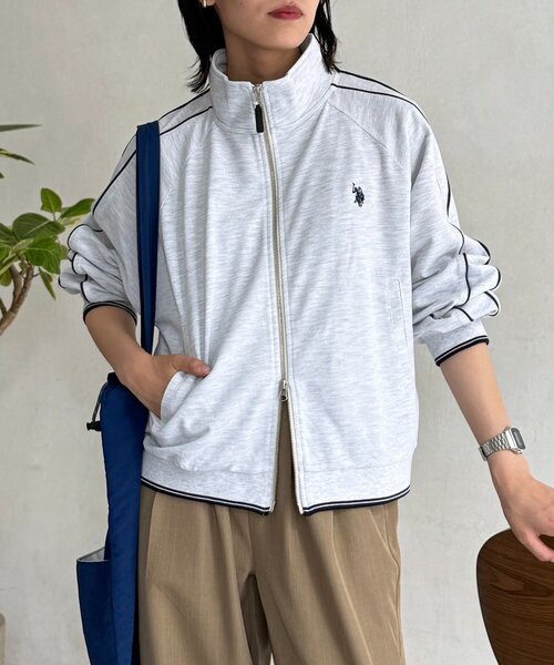 U.S. POLO ASSN.(ユーエスポロアッスン)の「鹿の子トラックジャケット(ブルゾン・レディース・ブラウン/ネイビー/ブラック/グレー・FREE)」の13枚目の写真
