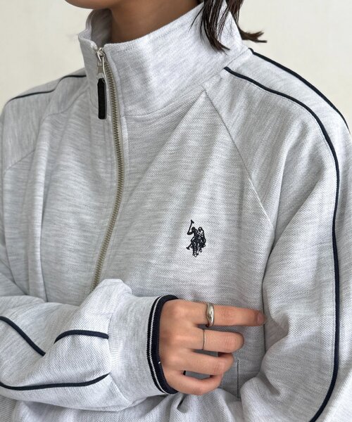 U.S. POLO ASSN.(ユーエスポロアッスン)の「鹿の子トラックジャケット(ブルゾン・レディース・ブラウン/ネイビー/ブラック/グレー・FREE)」の18枚目の写真