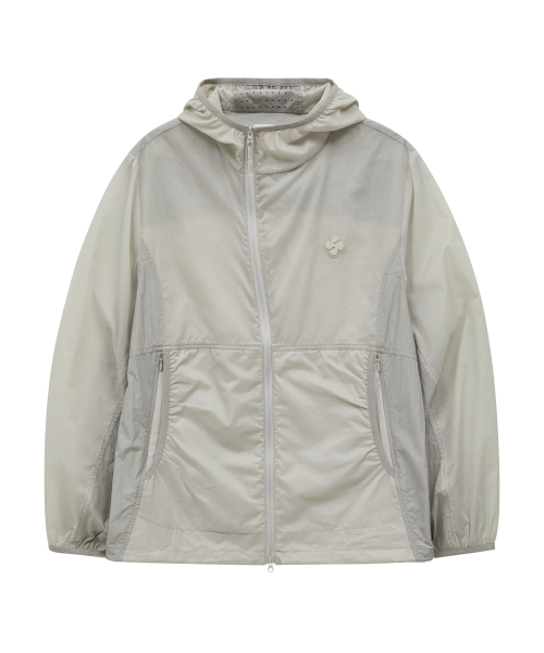 HOODHOOD(フッドフッド)の「クローバーカラーブロックシアーリップストップウィンドブレーカーグレー(ナイロンジャケット・レディース・その他・1/2/3)」の12枚目の写真