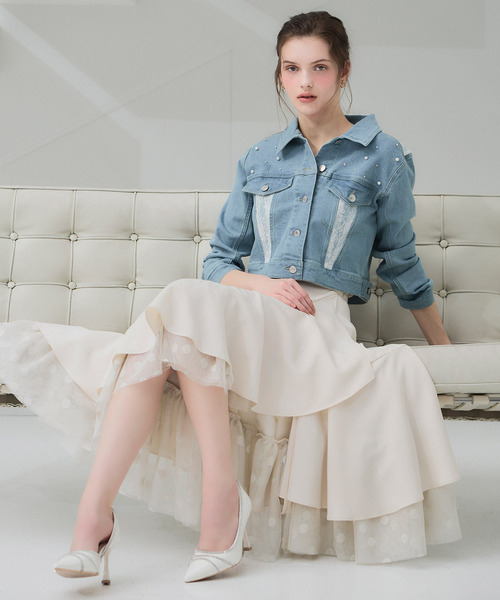 ROYAL PARTY（ロイヤルパーティー）の「liberty デニムコンパクトジャケット（デニムジャケット・レディース・インディゴブルー/ブルー・FREE）」の13枚目の写真