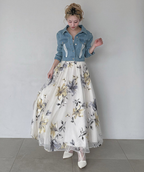 ROYAL PARTY（ロイヤルパーティー）の「liberty デニムコンパクトジャケット（デニムジャケット・レディース・インディゴブルー/ブルー・FREE）」の4枚目の写真