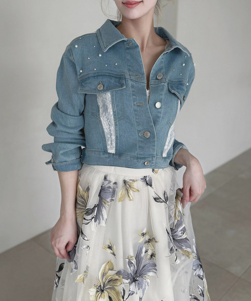 ROYAL PARTY（ロイヤルパーティー）の「liberty デニムコンパクトジャケット（デニムジャケット・レディース・インディゴブルー/ブルー・FREE）」の2枚目の写真