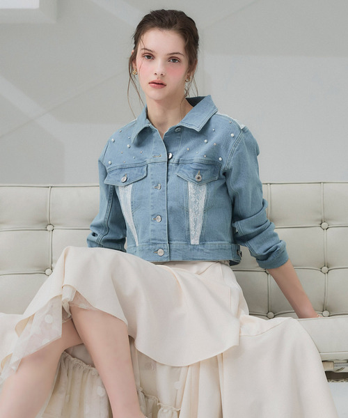 ROYAL PARTY（ロイヤルパーティー）の「liberty デニムコンパクトジャケット（デニムジャケット・レディース・インディゴブルー/ブルー・FREE）」の10枚目の写真