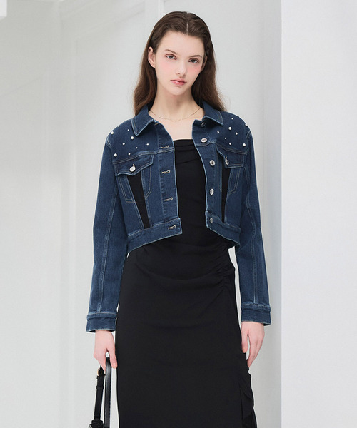 ROYAL PARTY（ロイヤルパーティー）の「liberty デニムコンパクトジャケット（デニムジャケット・レディース・インディゴブルー/ブルー・FREE）」の14枚目の写真