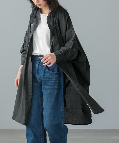 itto...(イット)の「コットン100%オーバーサイズシャツワンピース(シャツワンピース・レディース・グレイッシュベージュ/チャコール/マスタード・M)」の12枚目の写真
