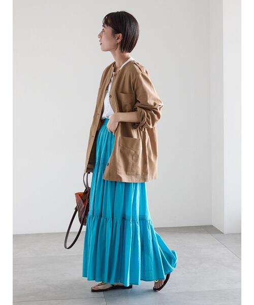 Te chichi（テチチ）の「コットンボイルティアードスカート《2026 spring catalog item》（スカート・レディース・ブラック/オフホワイト/グリーン・F）」の17枚目の写真