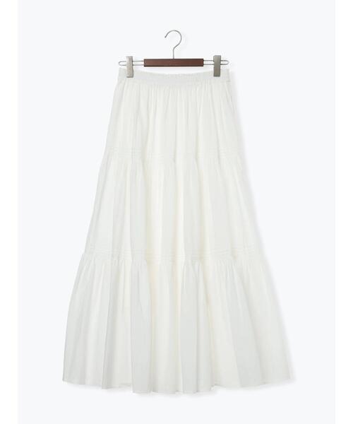Te chichi（テチチ）の「コットンボイルティアードスカート《2026 spring catalog item》（スカート・レディース・ブラック/オフホワイト/グリーン・F）」の9枚目の写真