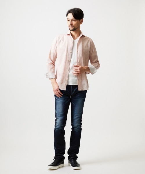 MICHEL KLEIN HOMME (ミッシェルクランオム)の「コットンウェーブ長袖シャツ(シャツ/ブラウス・メンズ・ライトブルー/ネイビー/ピンク・MEDIUM/LARGE/X-LARGE)」の18枚目の写真