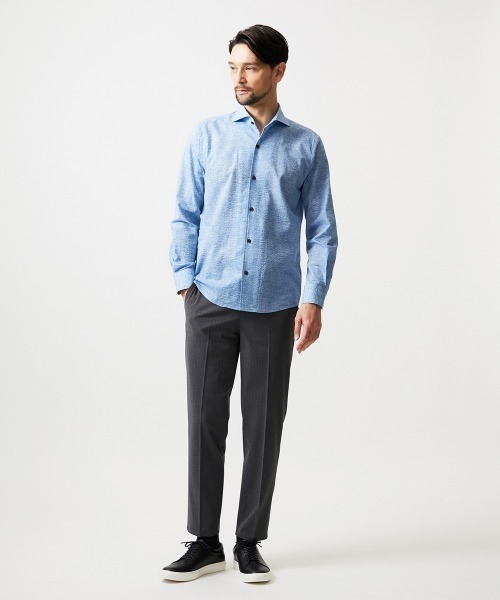 MICHEL KLEIN HOMME (ミッシェルクランオム)の「コットンウェーブ長袖シャツ(シャツ/ブラウス・メンズ・ライトブルー/ネイビー/ピンク・MEDIUM/LARGE/X-LARGE)」の5枚目の写真