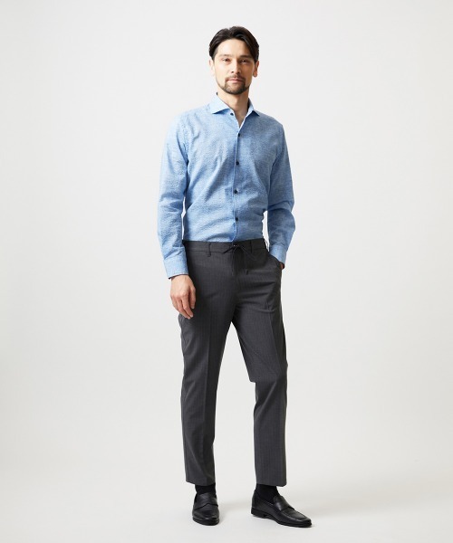 MICHEL KLEIN HOMME (ミッシェルクランオム)の「コットンウェーブ長袖シャツ(シャツ/ブラウス・メンズ・ライトブルー/ネイビー/ピンク・MEDIUM/LARGE/X-LARGE)」の6枚目の写真