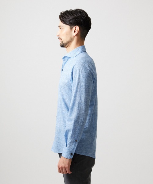 MICHEL KLEIN HOMME (ミッシェルクランオム)の「コットンウェーブ長袖シャツ(シャツ/ブラウス・メンズ・ライトブルー/ネイビー/ピンク・MEDIUM/LARGE/X-LARGE)」の8枚目の写真