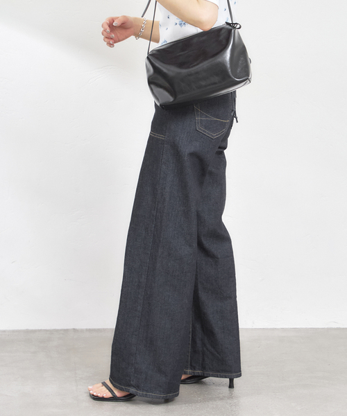 U by SPICK&SPAN(ユーバイスピックアンドスパン)の「SOMETHING / サムシング LISA LACE UP WIDE(デニムパンツ・レディース・ネイビー/ブルー/ホワイト・X-SMALL/SMALL/MEDIUM/LARGE)」の5枚目の写真