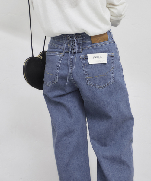 U by SPICK&SPAN(ユーバイスピックアンドスパン)の「SOMETHING / サムシング LISA LACE UP WIDE(デニムパンツ・レディース・ネイビー/ブルー/ホワイト・X-SMALL/SMALL/MEDIUM/LARGE)」の16枚目の写真