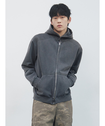 KIJUN MEN（キジュンメンズ）の「Garment Dyed Patch Hoodie Charcoal（パーカー）」